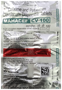 Mahacef-CV 100 mg/62.5 mg Tablet