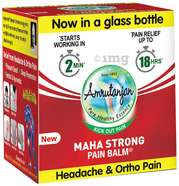 Amrutanjan Maha Strong Pain Balm | Helps Relieve Headache, Knee Pain, Shoulder Pain, Back Pain & Neck Pain
