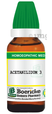 Boericke Acetanilidum Dilution (30ml Each) 3 Boericke Acetanilidum Dilution (30ml Each) 3