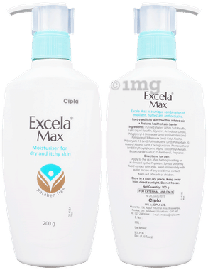 Excela Max Moisturiser for Dry & Itchy Skin | Paraben-Free | For Dry & Itchy Skin | Derma Care