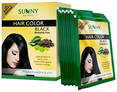Sunny Herbals Hair Color 12 Sachets Black