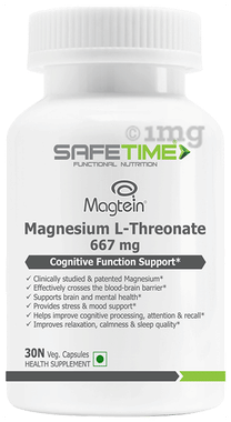 Safe Time Magtein Vegetarian Capsules Safe Time Magtein Vegetarian Capsules