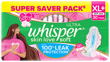 Whisper Ultra Skin Love Soft Sanitary Pads for Women XL+