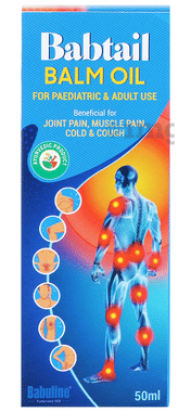 Babuline Babtail Balm Oil for Body, Back, Knee, Legs, Shoulder and Muscle | Relief from Cold, Cough, Headache, Blocked Nose (50ml Each)