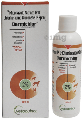 Vetoquinol Dermichlor Antibacterial Antifungal Spray for Pets
