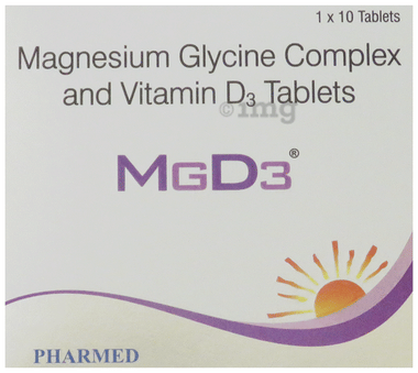 Mgd3 Tablet with Magnesium Glycine & Vitamin D3 | Supports Bone Health | Provides Mineral Support