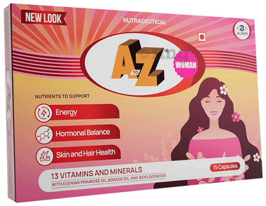 A to Z Woman Multivitamin Capsule – With Evening Primrose Oil, Borage Oil & Bioflavonoids for Hormonal Balance, Bone Health & Energy