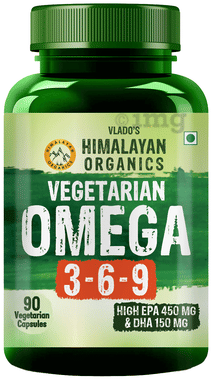 Vlado's Himalayan Organics Vegan Omega 3 6 9 Capsule | Natural Nutrition for Bone, Heart & Skin