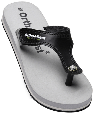 Ortho + Rest L700 Extra Soft Flip Flop Orthopedic Slippers for Women & Girls Grey 8