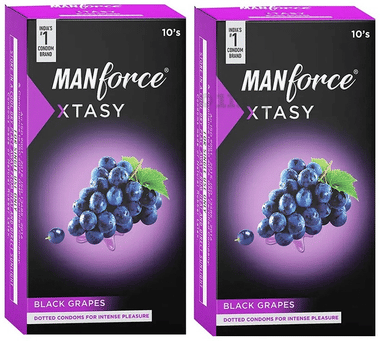 Manforce Xtasy Black Grapes Condom (10 condoms Each)