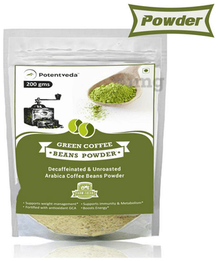 Potentveda Unroasted Arabica Green Coffee Beans Powder