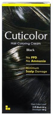 Cuticolor Black Hair Coloring Cream | PPD & Ammonia-Free