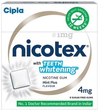 Nicotex with Teeth Whitening Mint Plus Chewing Gums
