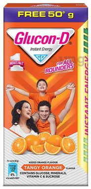 Glucon-D with Glucose, Calcium, Vitamin C & Sucrose | Nutrition Booster Tangy Orange