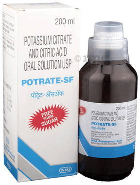 Potrate SF Potassium Citrate And Citric Acid Oral Solution | Sugar-Free