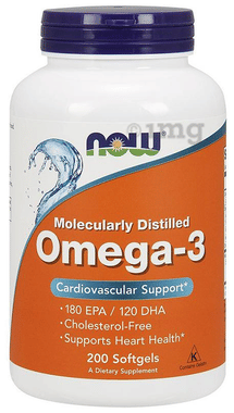 Now Foods Molecularly Distilled Omega-3 with EPA & DHA | Softgels for Heart Health