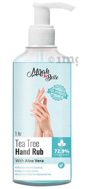Mirah Belle Hand Rub Sanitizer (1ltr Each) Tea Tree with Aloe Vera