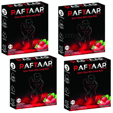 Raftaar Condom (3 Each) Strawberry Raftaar Condom (3 Each) Strawberry