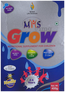 MMS Grow Nutritional Supplement for Children 2-6 Years Powder Vanilla No Added Sugar