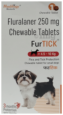 FurTICK Fluralaner 250 mg Chewable Tablet For Dogs (>4.5-10kg)