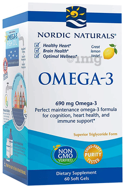 Nordic Naturals Omega 3 Fish Oil 690mg | Soft Gel for Brain, Heart & Immunity | Flavour