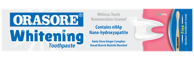 Orasore Whitening Toothpaste (100gm) with Bamboo Toothbrush Free Inside