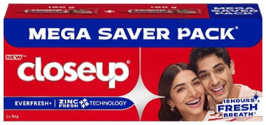 Closeup Everfresh+ Red Hot Toothpaste (150gm Each) Long lasting 12 Hours of Fresh Breath Closeup Everfresh+ Red Hot Toothpaste (150gm Each) Long lasting 12 Hours of Fresh Breath