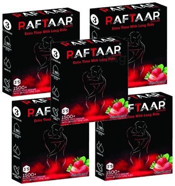 Raftaar Condom (3 Each) Strawberry Raftaar Condom (3 Each) Strawberry