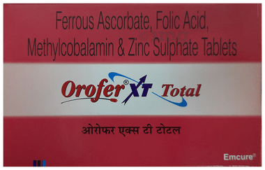 Orofer XT Total Tablet with Iron, Folic Acid, Methylcobalamin & Zinc Sulphate | For Mineral Support