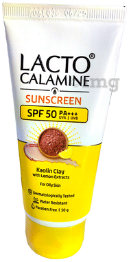 Lacto Calamine Sunscreen | With Kaolin Clay & Lemon Extract | SPF 50 PA+++ UVA/UVB | Paraben-Free