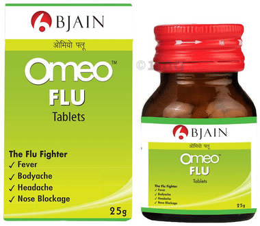 Bjain Omeo Flu Tablet | Homeopathic Support for Flu Symptoms, Cold & Body Ache Bjain Omeo Flu Tablet | Homeopathic Support for Flu Symptoms, Cold & Body Ache