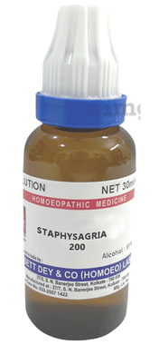 Sett Dey Staphysagria Dilution 200 Sett Dey Staphysagria Dilution 200