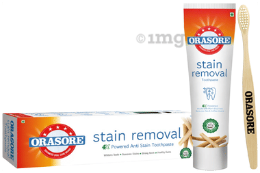 Orasore Stain Removal Toothpaste with Orasore Bamboo Toothbrush Clove & Meswak