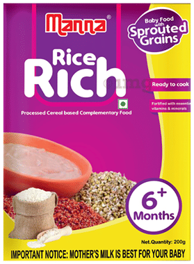 Manna Rice Rich Baby Food with Sprouted Grains 6+ Months