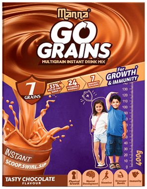 Manna Go Grains Multigrain Instant Drink Mix Tasty Chocolate