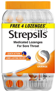 Strepsils Medicated Throat Lozenges | For Sore Throat | Flavour Orange