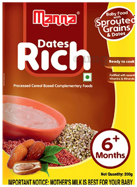 Manna Dates Rich Baby Food with Sprouted Grains & Dates 6+ Months