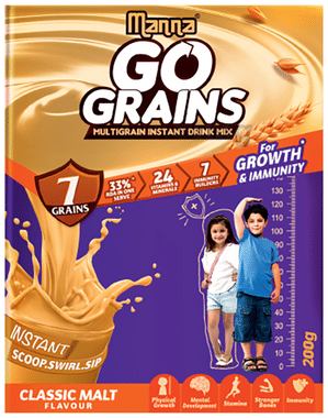 Manna Go Grains Multigrain Instant Drink Mix Classic Malt