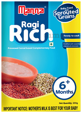 Manna Ragi Rich Baby Food with Sprouted Grains 6+ Months