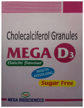 Mega D3 Mouth Dissolving Granules Elaichi Sugar Free
