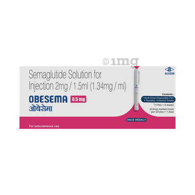 Obesema 0.5mg Injection  (1 Multi-dose Disposable Pen, 4 Needles, 4 Alcohol Swabs)
