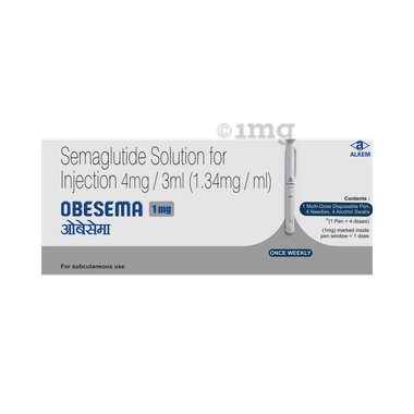 Obesema 1mg Injection  (1 Multi-dose Disposable Pen, 4 Needles, 4 Alcohol Swabs)