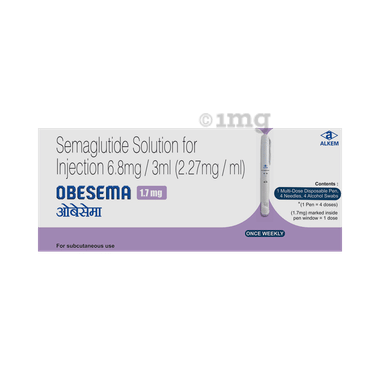 Obesema 1.7mg Injection  (1 Multi-dose Disposable Pen, 4 Needles, 4 Alcohol Swabs)