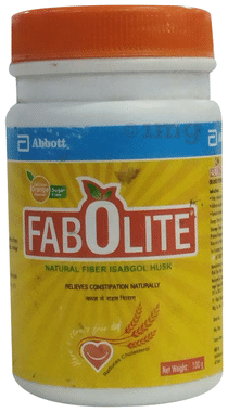 Fabolite Isabgol Husk Powder | Eases Constipation | Sugar-Free | Flavour Orange