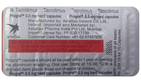 Prograf Tacrolimus 1mg Capsules, Astellas at Rs 150/box in New