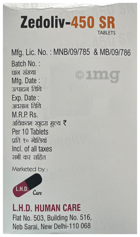 Zedoliv 450 Tablet SR image