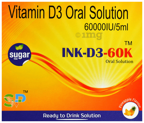 Ink-D3 60K (5ml Each) Oral Solution Pineapple Sugar Free