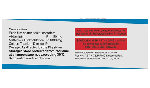 Vildafuel - M 50/1000 Tablet image Vildafuel - M 50/1000 Tablet image