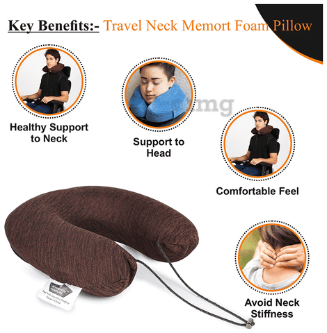 Superfine Comfort Memory Foam Travel Neck Support Rest Pillow: Buy