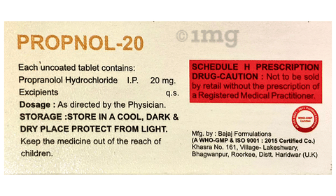 Propnol 20 Tablet image Propnol 20 Tablet image